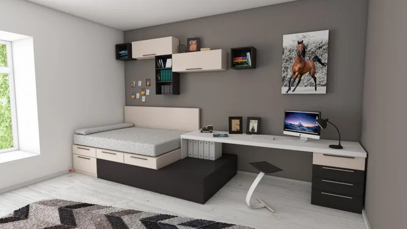 Quarto — Apartamento de alto padrão de 1 quarto no Jardim Bela Vista